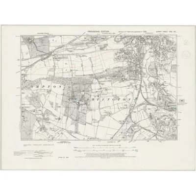 1938 Map of Surrey XXXI.NE, 1944 Print