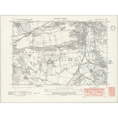 1938 Map of Surrey XXXI.NE, 1946 Print