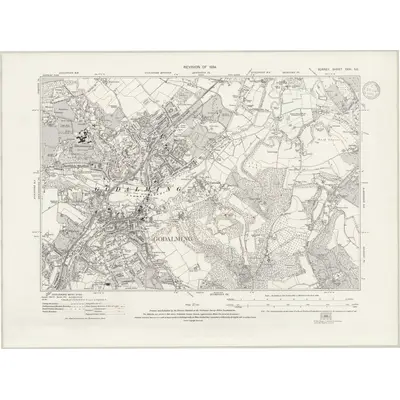 1934 Map of Surrey XXXI.SE, 1938 Print