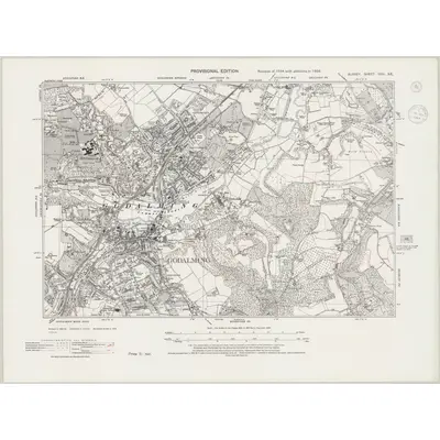 1938 Map of Surrey XXXI.SE, 1944 Print