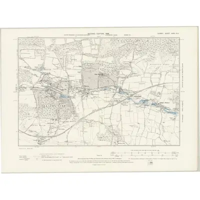1895 Map of Surrey XXXII.NE, 1898 Print