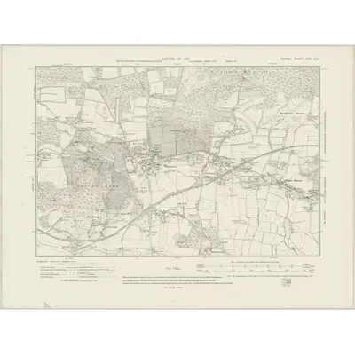 1913 Map of Surrey XXXII.NE, 1919 Print