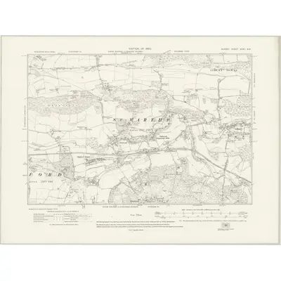 1913 Map of Surrey XXXII.NW, 1920 Print