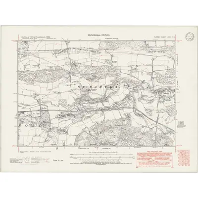 1938 Map of Surrey XXXII.NW, 1946 Print