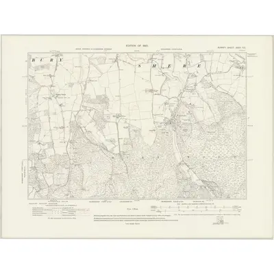 1913 Map of Surrey XXXII.SE, 1920 Print