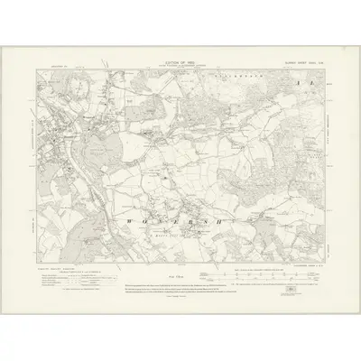 1913 Map of Surrey XXXII.SW, 1920 Print