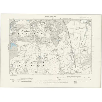 1895 Map of Surrey XXXIII.NE, 1897 Print