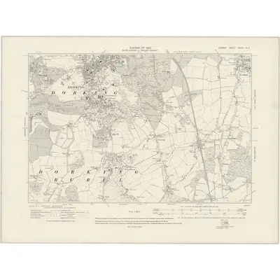 1912 Map of Surrey XXXIII.NE, 1920 Print