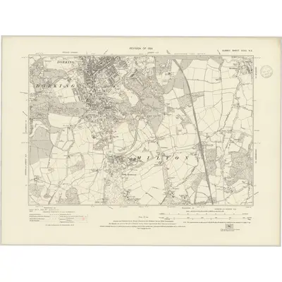1934 Map of Surrey XXXIII.NE, 1937 Print
