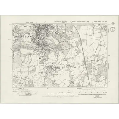 1938 Map of Surrey XXXIII.NE, 1943 Print