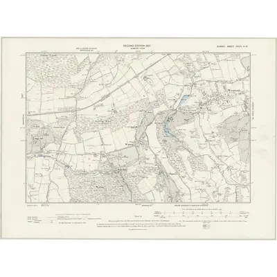 1895 Map of Surrey XXXIII.NW, 1897 Print