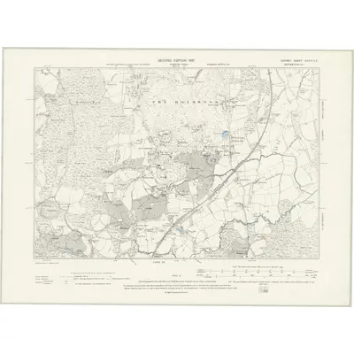 1895 Map of Surrey XXXIII.SE, 1897 Print