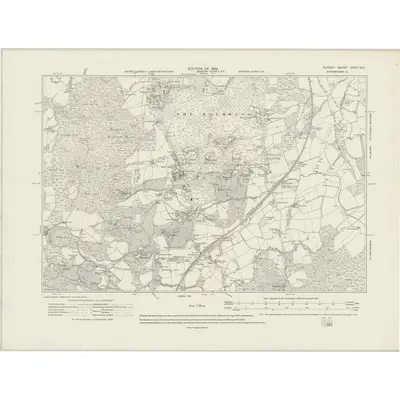 1913 Map of Surrey XXXIII.SE, 1919 Print