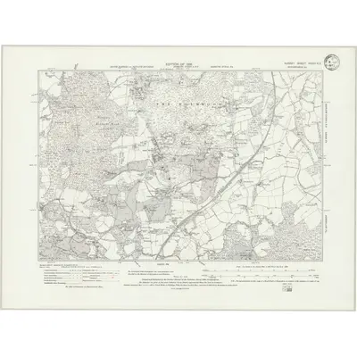 1913 Map of Surrey XXXIII.SE, 1933 Print
