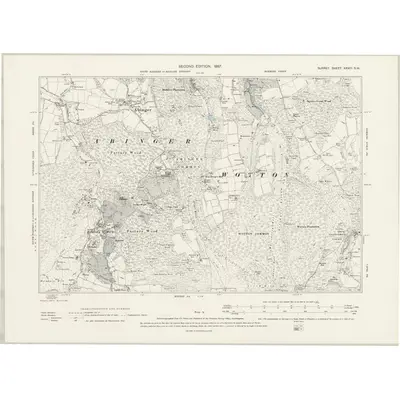 1895 Map of Surrey XXXIII.SW, 1897 Print