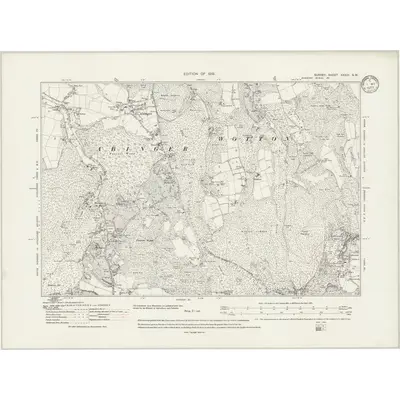 1913 Map of Surrey XXXIII.SW, 1933 Print