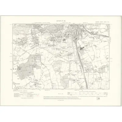 1911 Map of Surrey XXXIV.NE, 1916 Print
