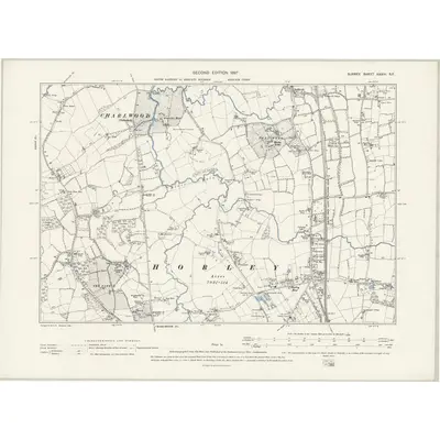 1895 Map of Surrey XXXIV.SE, 1897 Print