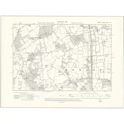 1911 Map of Surrey XXXIV.SE, 1914 Print