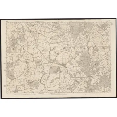 1871 Map of Surrey XXXIX, 1874 Print