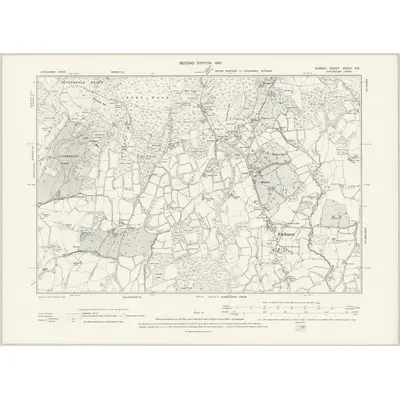 1895 Map of Surrey XXXIX.NE, 1897 Print