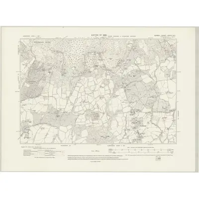 1913 Map of Surrey XXXIX.NE, 1920 Print