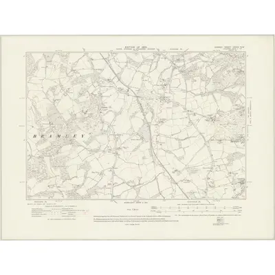 1913 Map of Surrey XXXIX.NW, 1920 Print