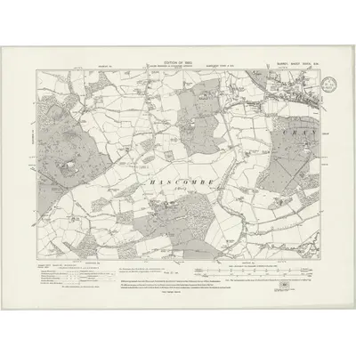 1913 Map of Surrey XXXIX.SW, 1933 Print