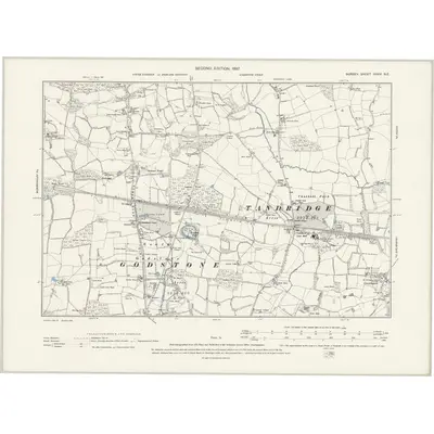 1895 Map of Surrey XXXV.NE, 1897 Print
