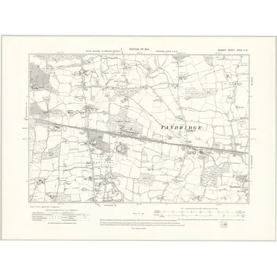 1910 Map of Surrey XXXV.NE, 1914 Print