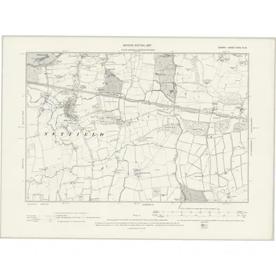 1895 Map of Surrey XXXV.NW, 1897 Print