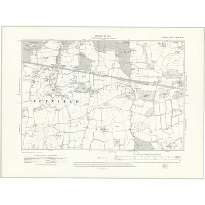1911 Map of Surrey XXXV.NW, 1914 Print