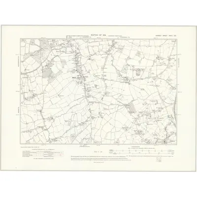 1910 Map of Surrey XXXV.SE, 1914 Print