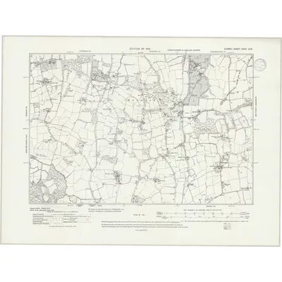 1910 Map of Surrey XXXV.SW, 1939 Print