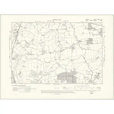 1910 Map of Surrey XXXVI.SW, 1914 Print