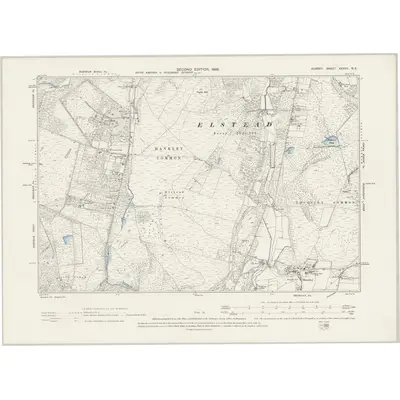 1895 Map of Surrey XXXVII.NE, 1898 Print