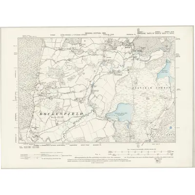 1894 Map of Surrey XXXVII.NW, 1898 Print