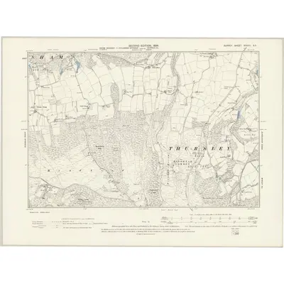 1894 Map of Surrey XXXVII.SE, 1898 Print