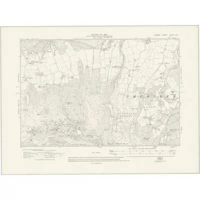 1913 Map of Surrey XXXVII.SE, 1920 Print