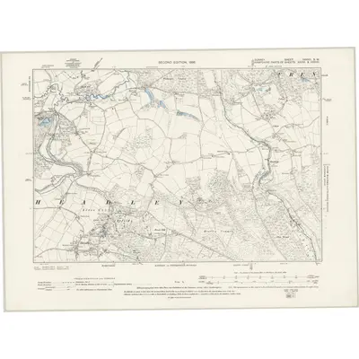 1895 Map of Surrey XXXVII.SW, 1898 Print