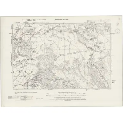 1938 Map of Surrey XXXVII.SW, 1944 Print