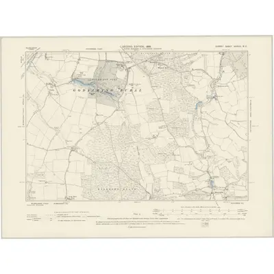1895 Map of Surrey XXXVIII.NE, 1898 Print