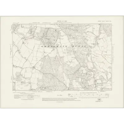 1913 Map of Surrey XXXVIII.NE, 1920 Print