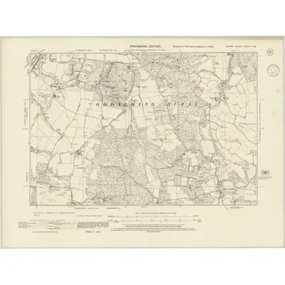 1938 Map of Surrey XXXVIII.NE, 1944 Print