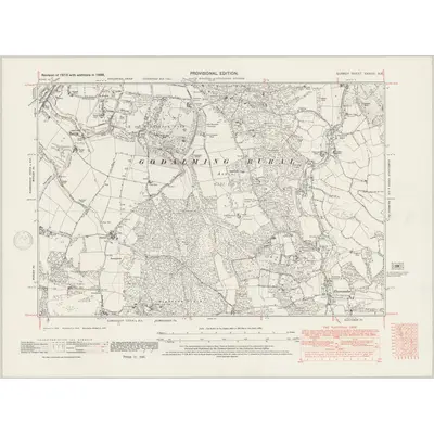 1938 Map of Surrey XXXVIII.NE, 1947 Print