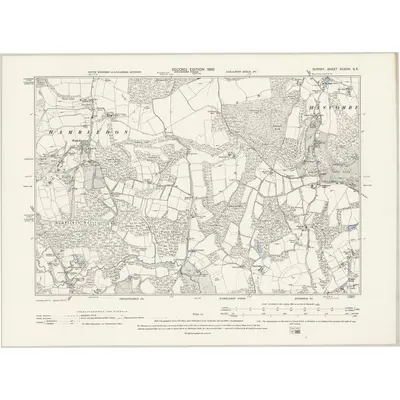1895 Map of Surrey XXXVIII.SE, 1898 Print
