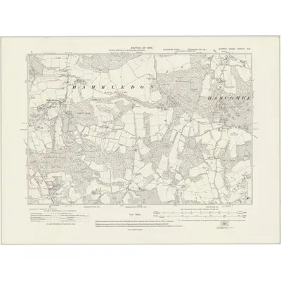 1913 Map of Surrey XXXVIII.SE, 1920 Print