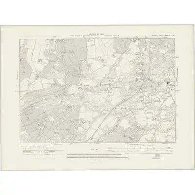 1913 Map of Surrey XXXVIII.SW, 1920 Print