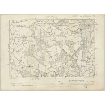 1895 Map of Sussex I.SE, 1899 Print