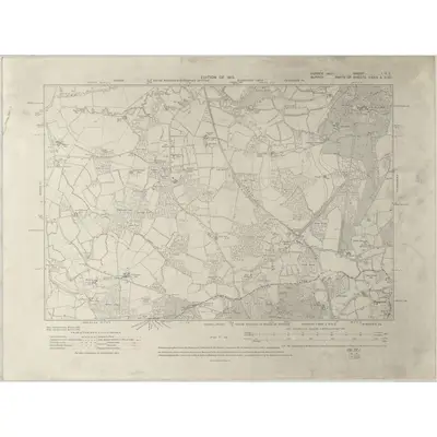 1910 Map of Sussex I.SE, 1913 Print